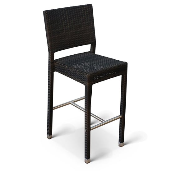 Product photograph of Arlo Outdoor Weave Rattan Bar Stool In Black from Furniture in Fashion