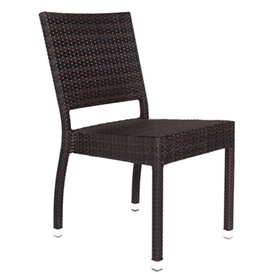 Arlo Outdoor Weave Rattan Side Chair In Black And Brown