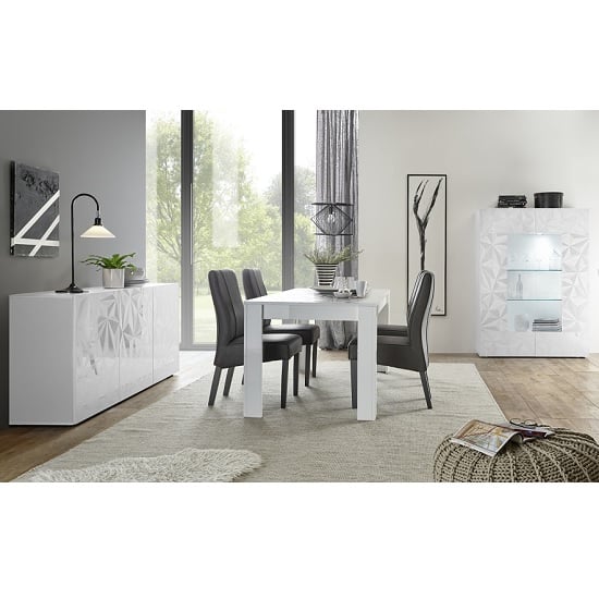 Arlon Modern Sideboard In White High Gloss With 3 Doors_4