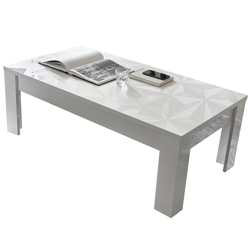 Arlon High Gloss Rectangular Coffee Table In White