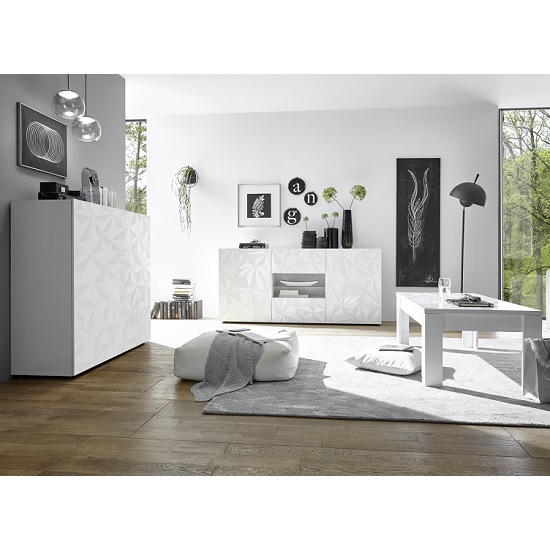 Arlon Modern Coffee Table Rectangular In White High Gloss_4