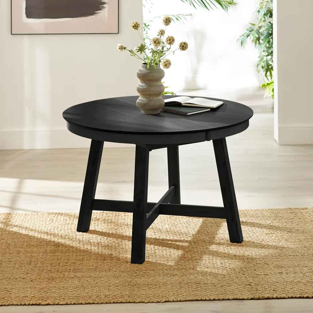 Arlune Wooden Extending Dining Table in Satin Black