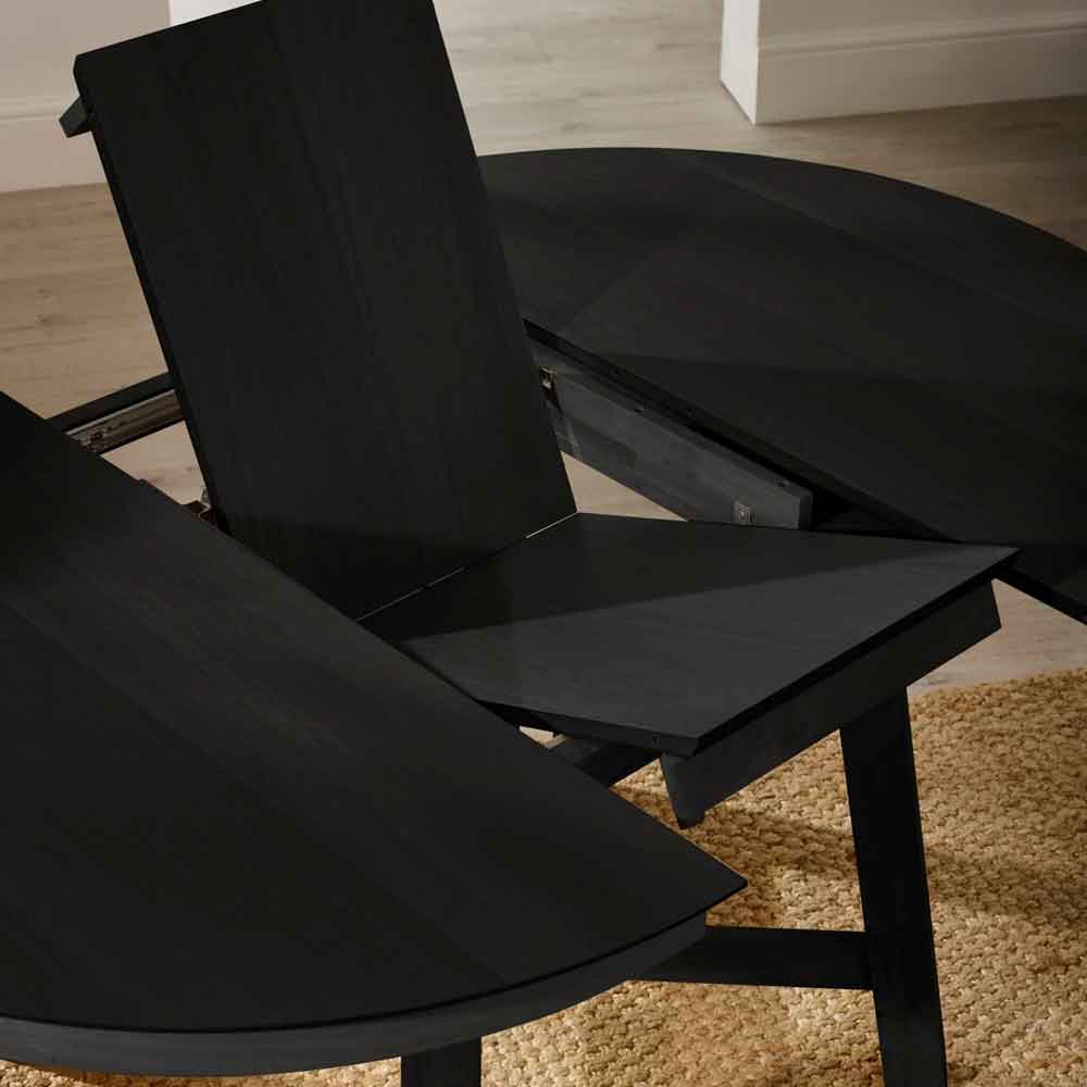 Arlune Wooden Extending Dining Table in Satin Black