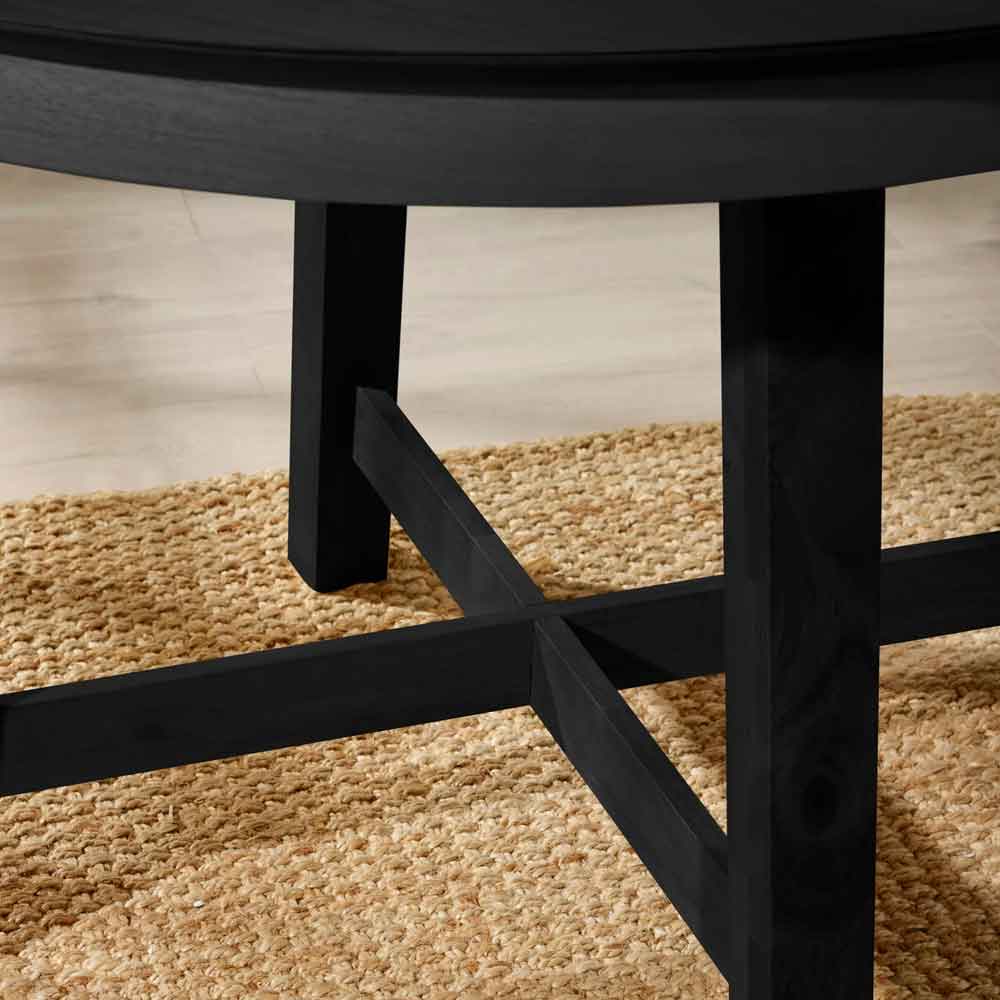 Arlune Wooden Extending Dining Table in Satin Black