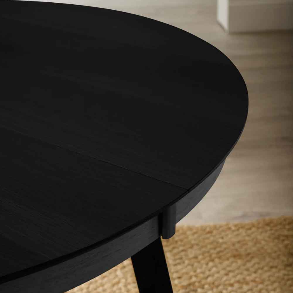 Arlune Wooden Extending Dining Table in Satin Black
