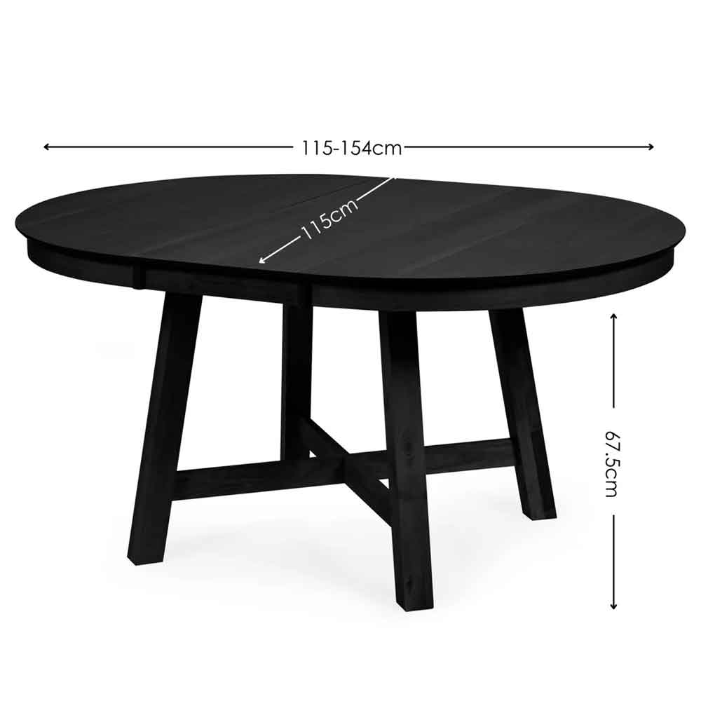Arlune Wooden Extending Dining Table in Satin Black