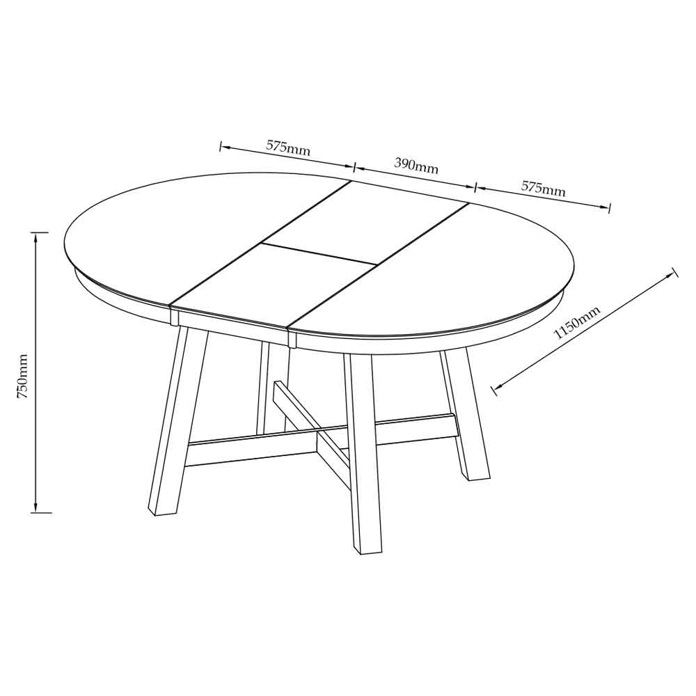 Arlune Wooden Extending Dining Table in Satin Black