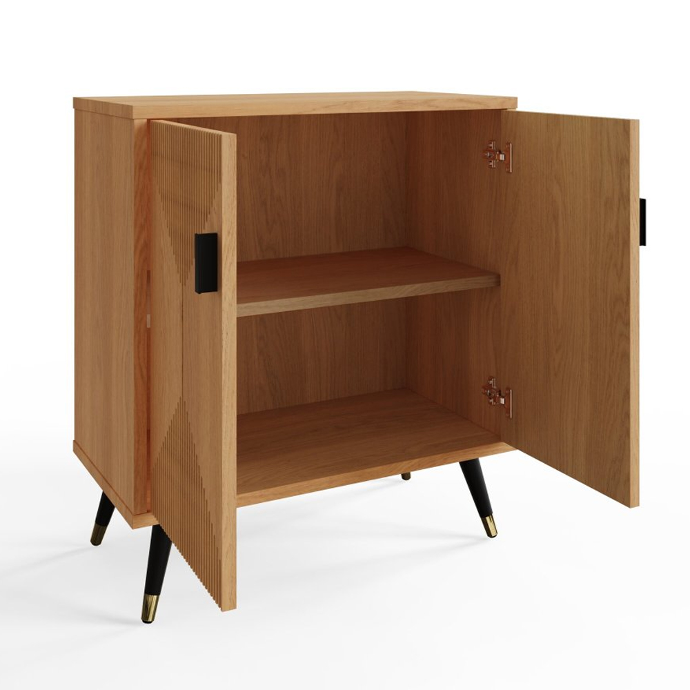 Arluneo Wooden Storage Cabinet with 2 Doors in Oak