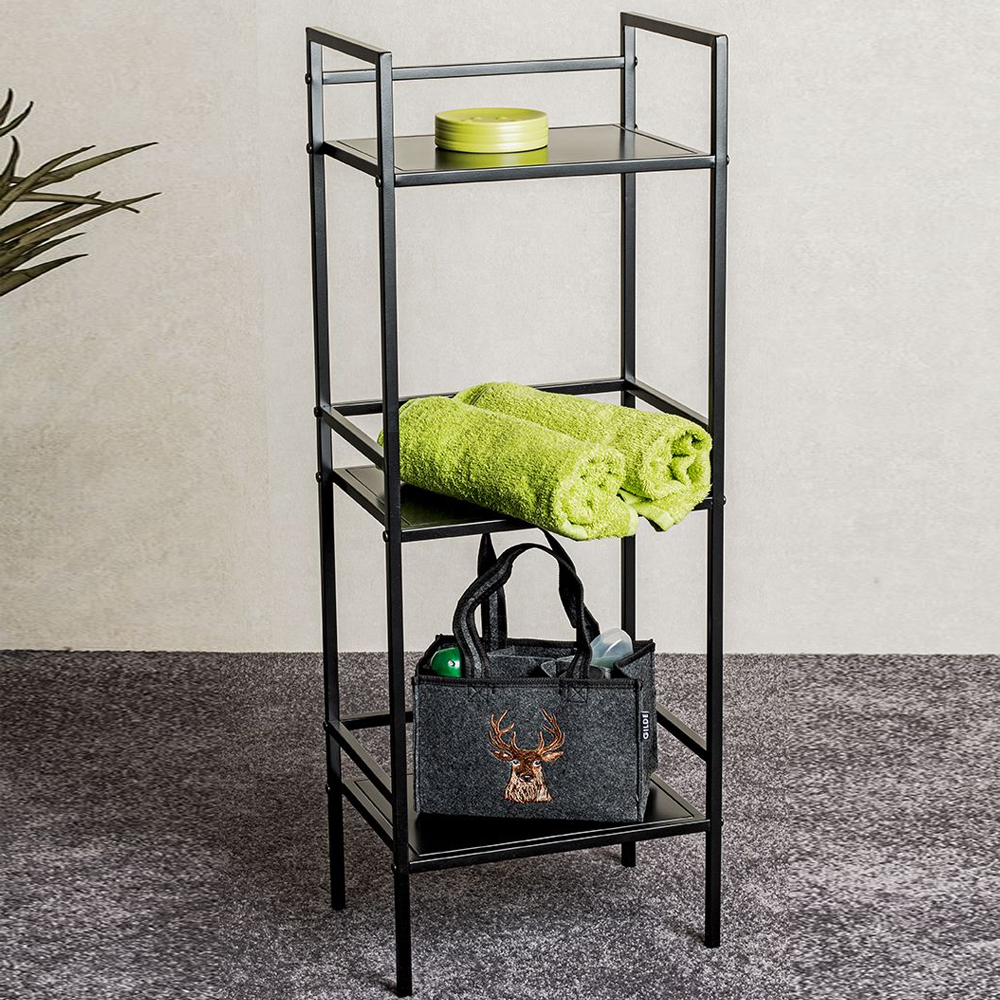 Armada Metal Shelving Unit With 3 Shelves In Black