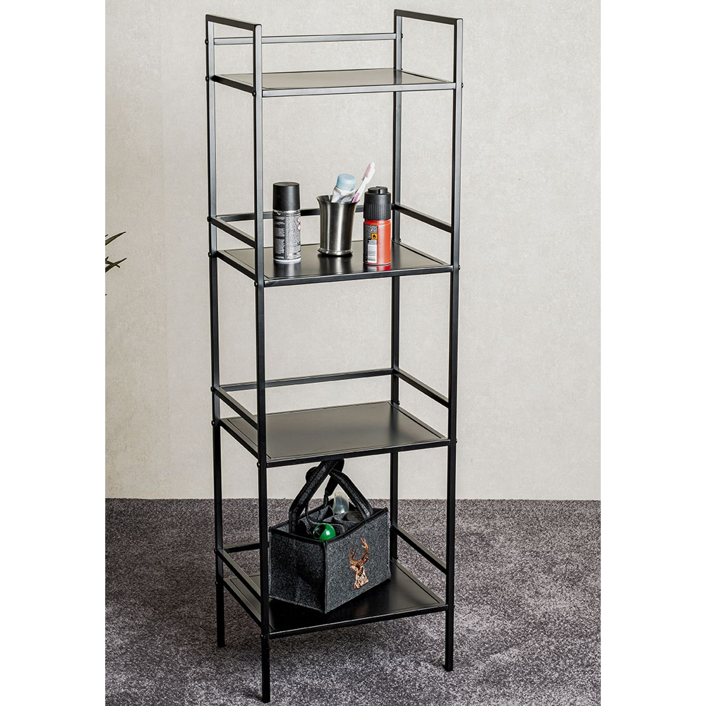 Armada Metal Shelving Unit With 4 Shelves In Black
