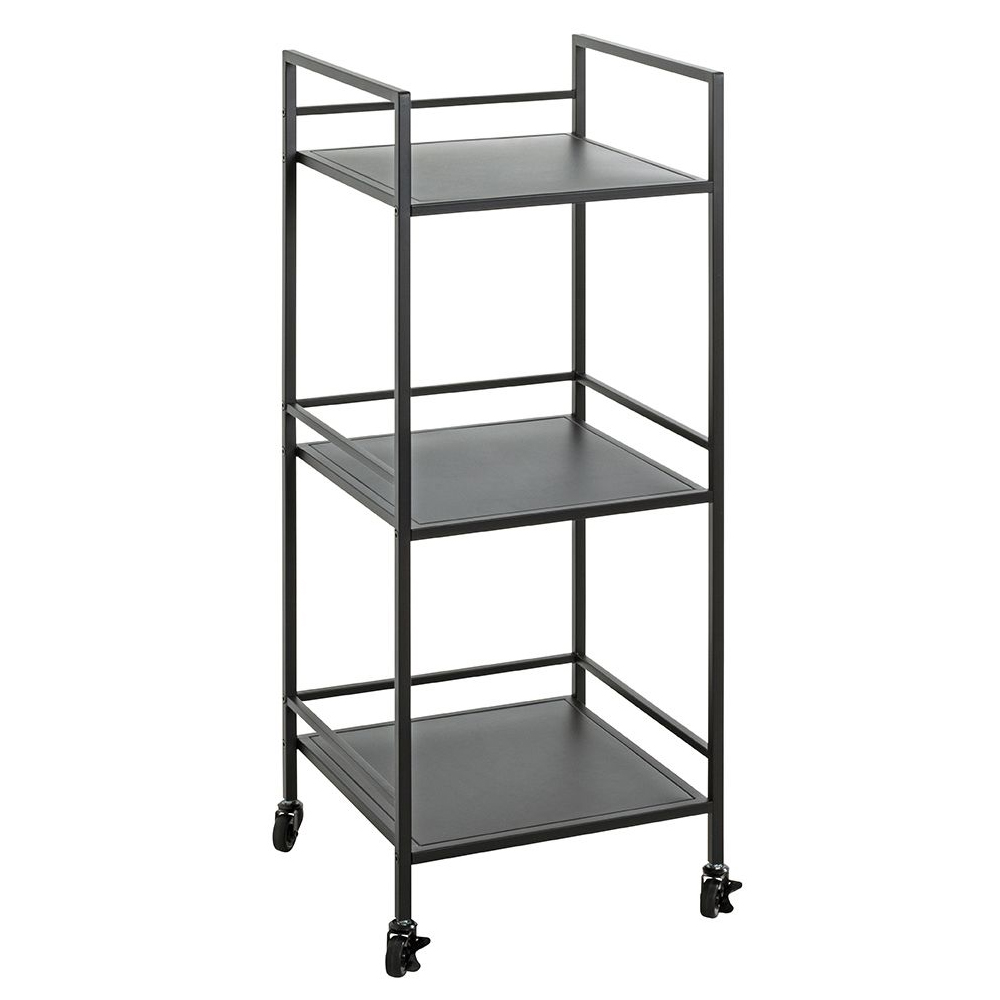 Armada Metal Shelving Unit With Wheels In Black
