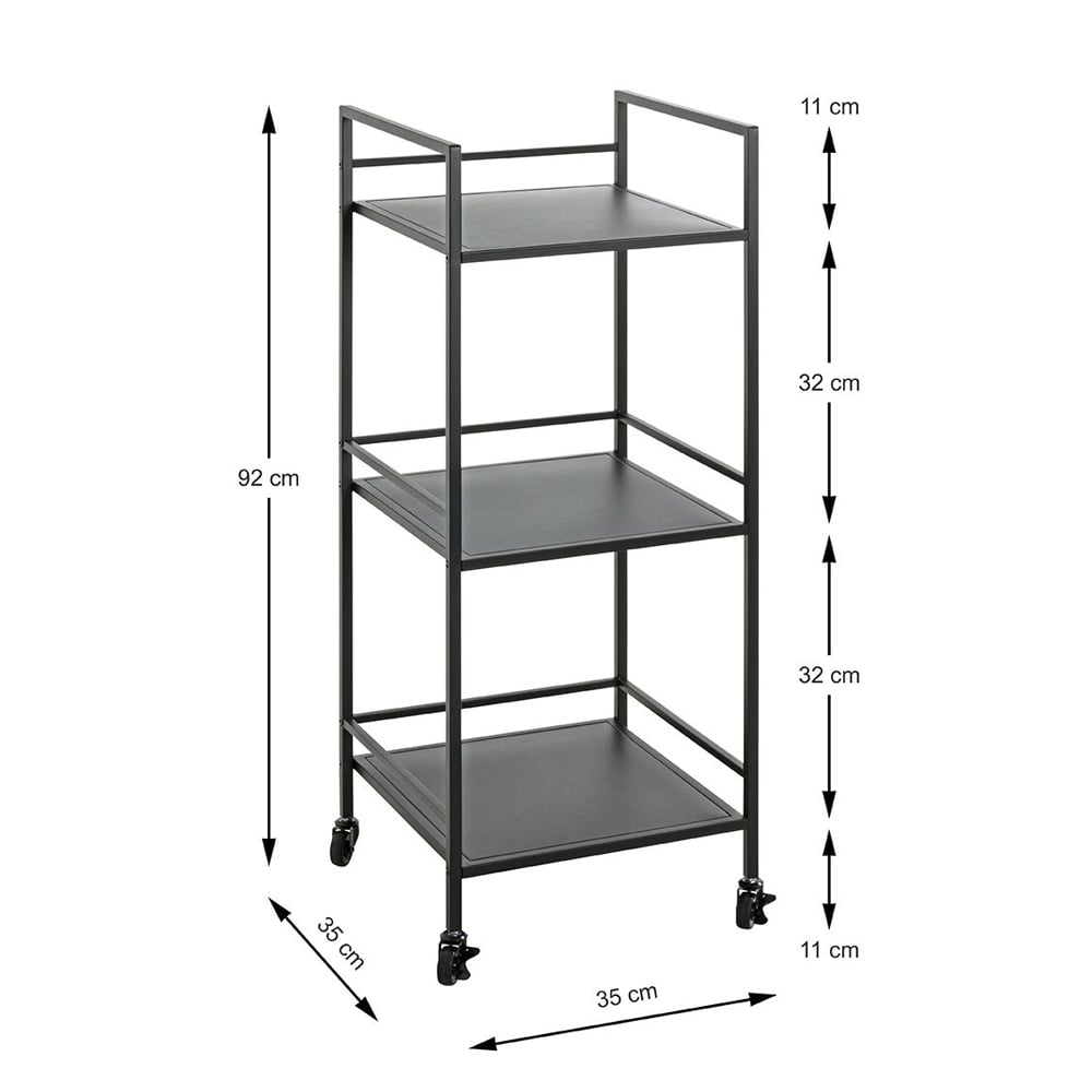 Armada Metal Shelving Unit With Wheels In Black