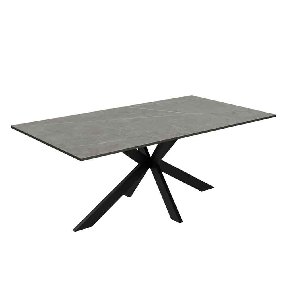 Armada Rectangular Ceramic Coffee Table In Matte Grey