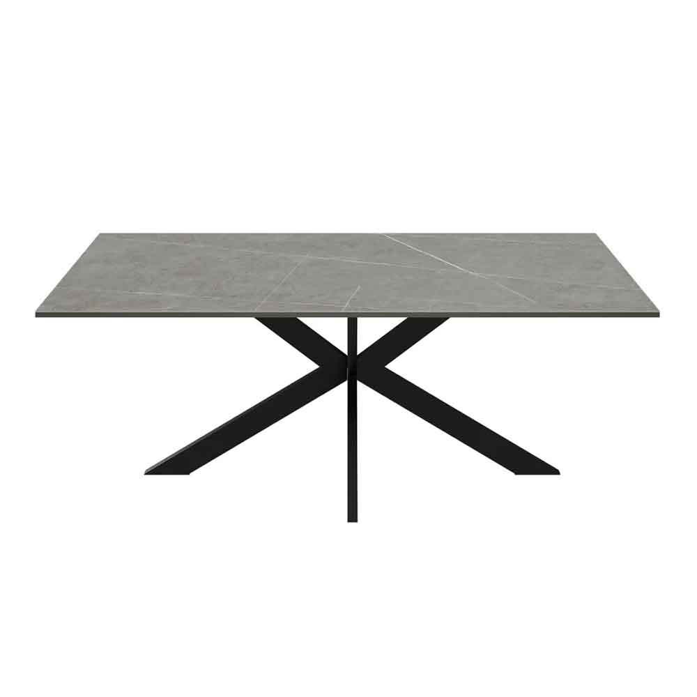 Armada Rectangular Ceramic Coffee Table In Matte Grey