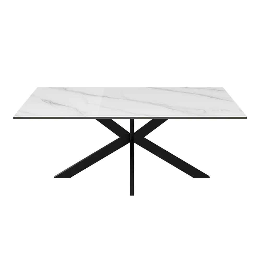 Armada Rectangular Ceramic Coffee Table In White Marble Effect