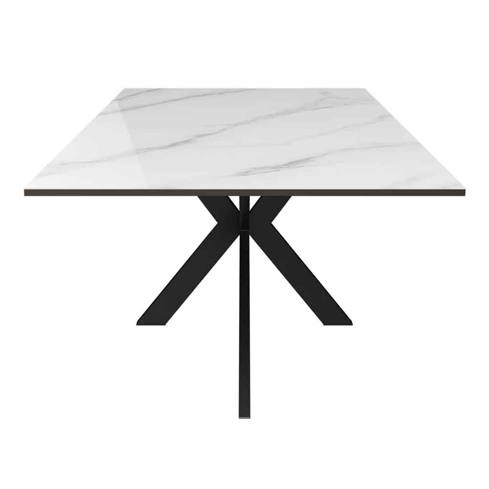 Armada Rectangular Ceramic Coffee Table In White Marble Effect