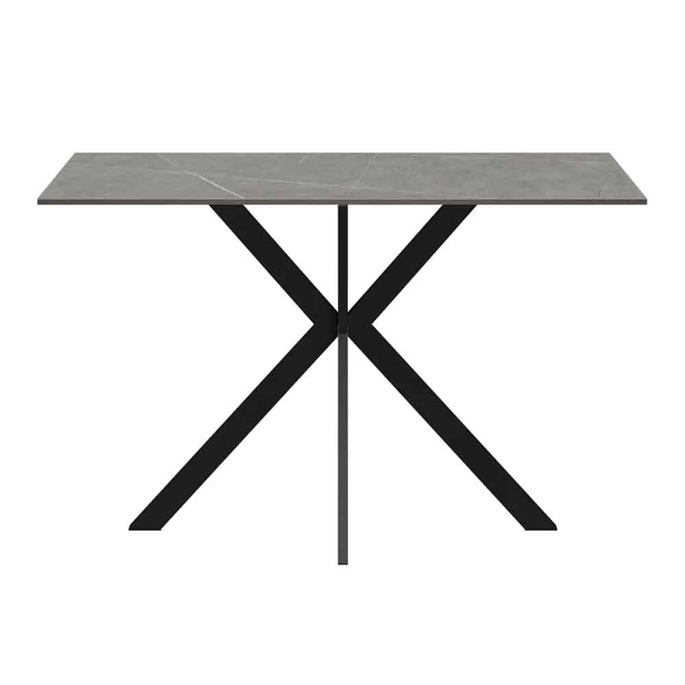 Armada Rectangular Ceramic Console Table In Matte Grey