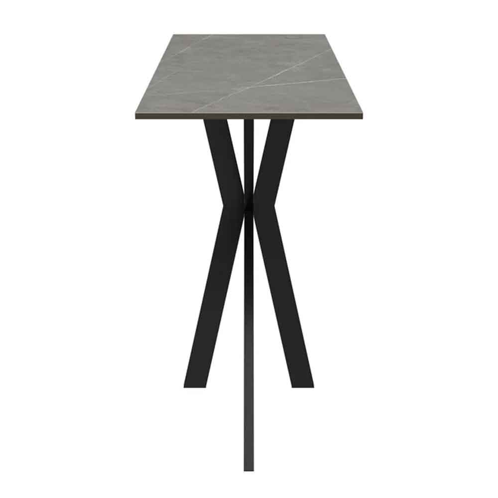 Armada Rectangular Ceramic Console Table In Matte Grey