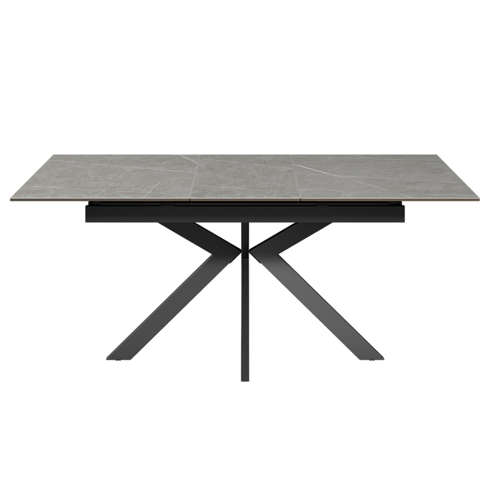 Armada Small Ceramic Extending Dining Table In Matte Grey