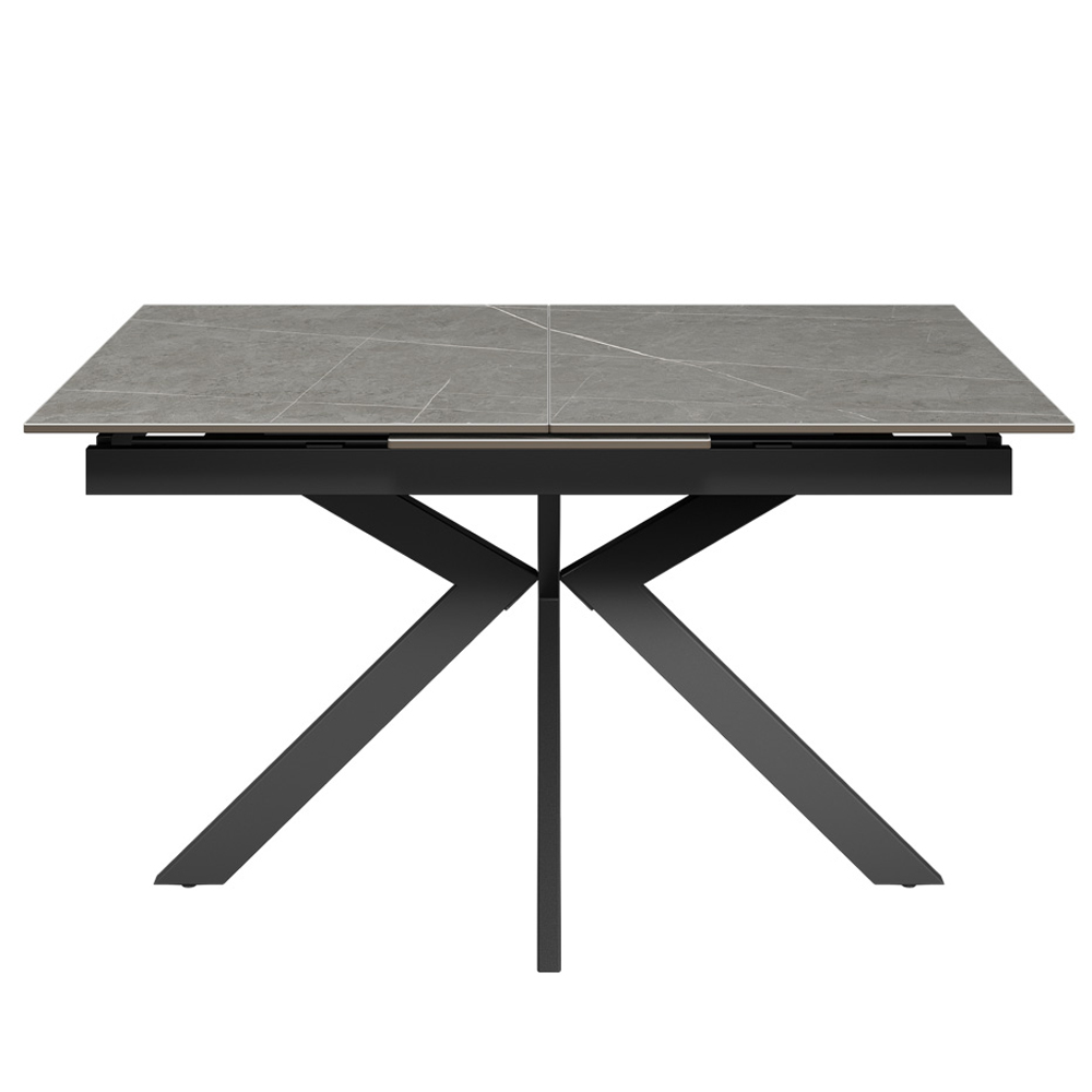 Armada Small Ceramic Extending Dining Table In Matte Grey