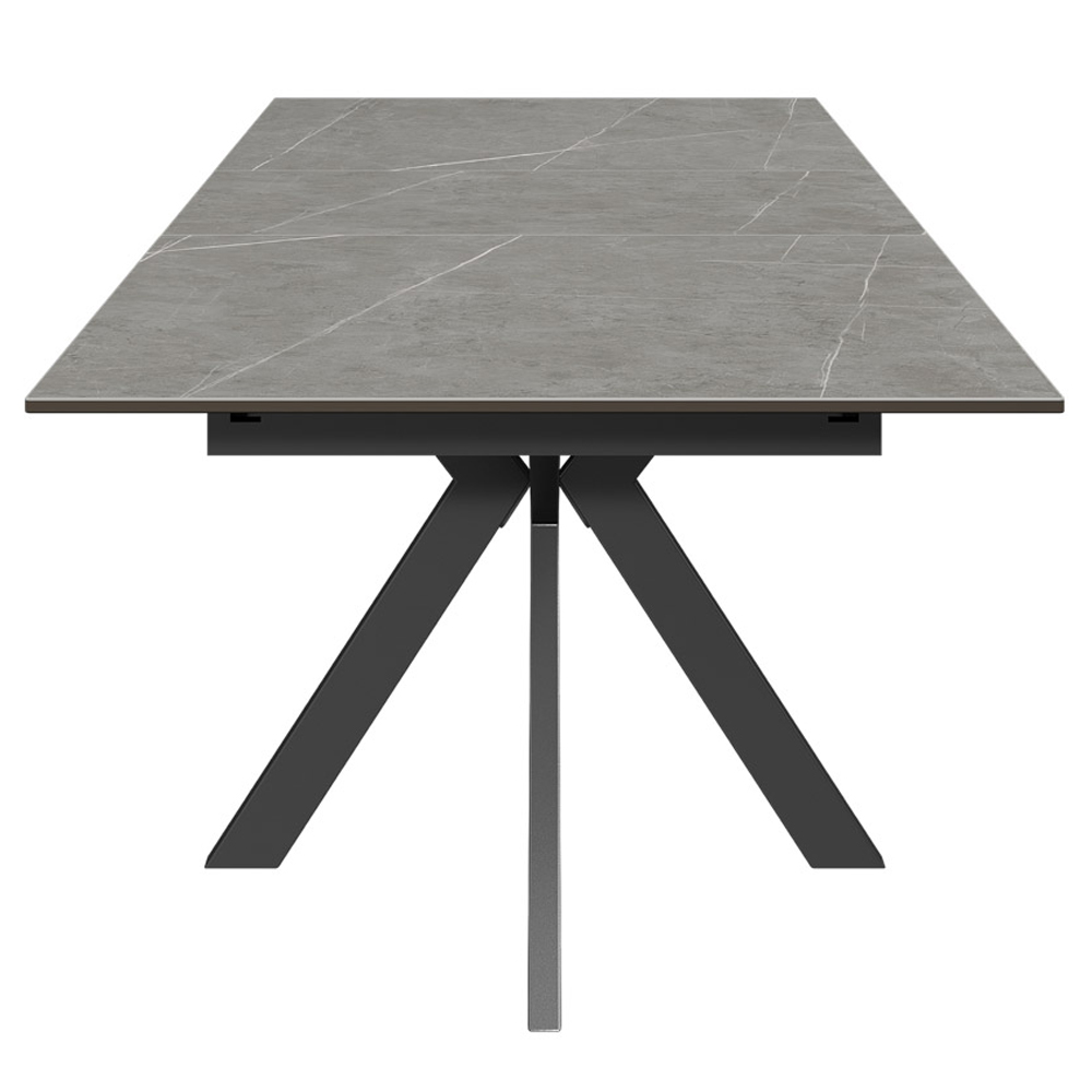 Armada Small Ceramic Extending Dining Table In Matte Grey