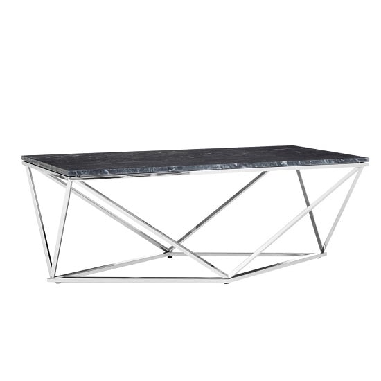 Photo of Armenia faux marble coffee table in black and chrome