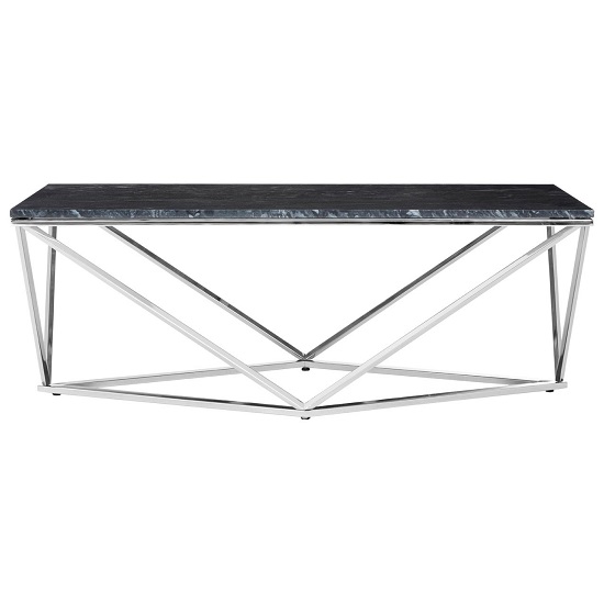 Armenia Faux Marble Coffee Table In Black And Chrome_3