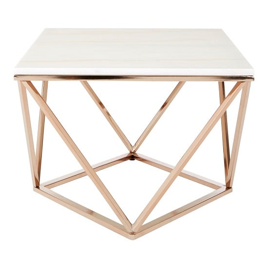 Armenia Faux Marble Coffee Table In White And Champagne Gold_3