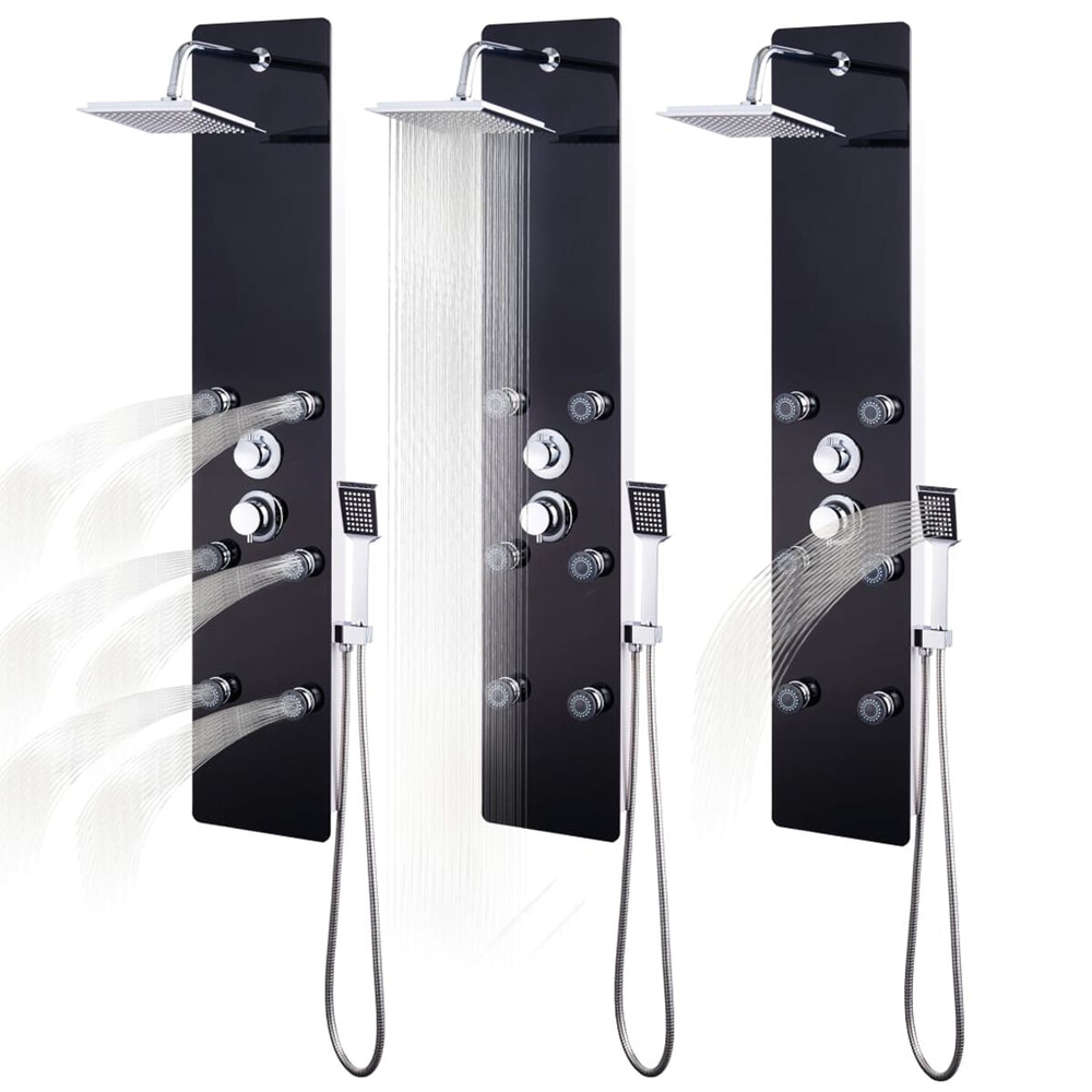 Armentia 3 Modes Shower Panel System With Shower Kit 1300mm Height - Black