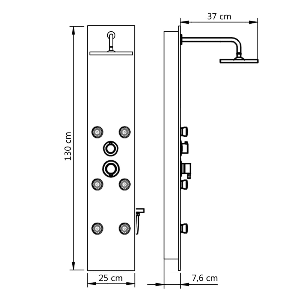 Armentia 3 Modes Shower Panel System With Shower Kit 1300mm Height - White
