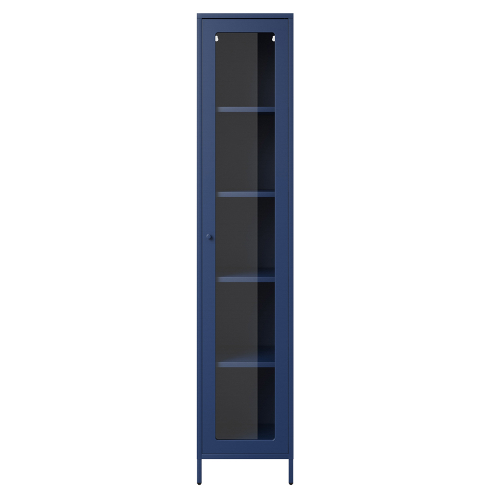 Armentia Steel Display Cabinet With 1 Glass Door - Blue