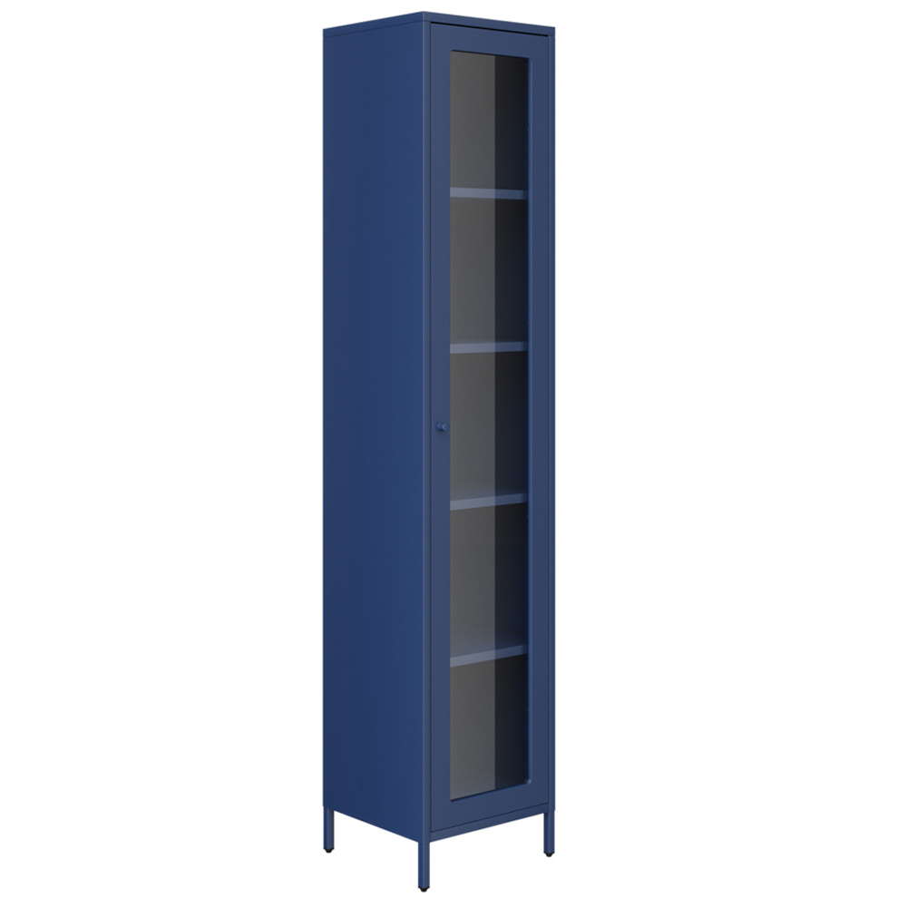 Armentia Steel Display Cabinet With 1 Glass Door - Blue