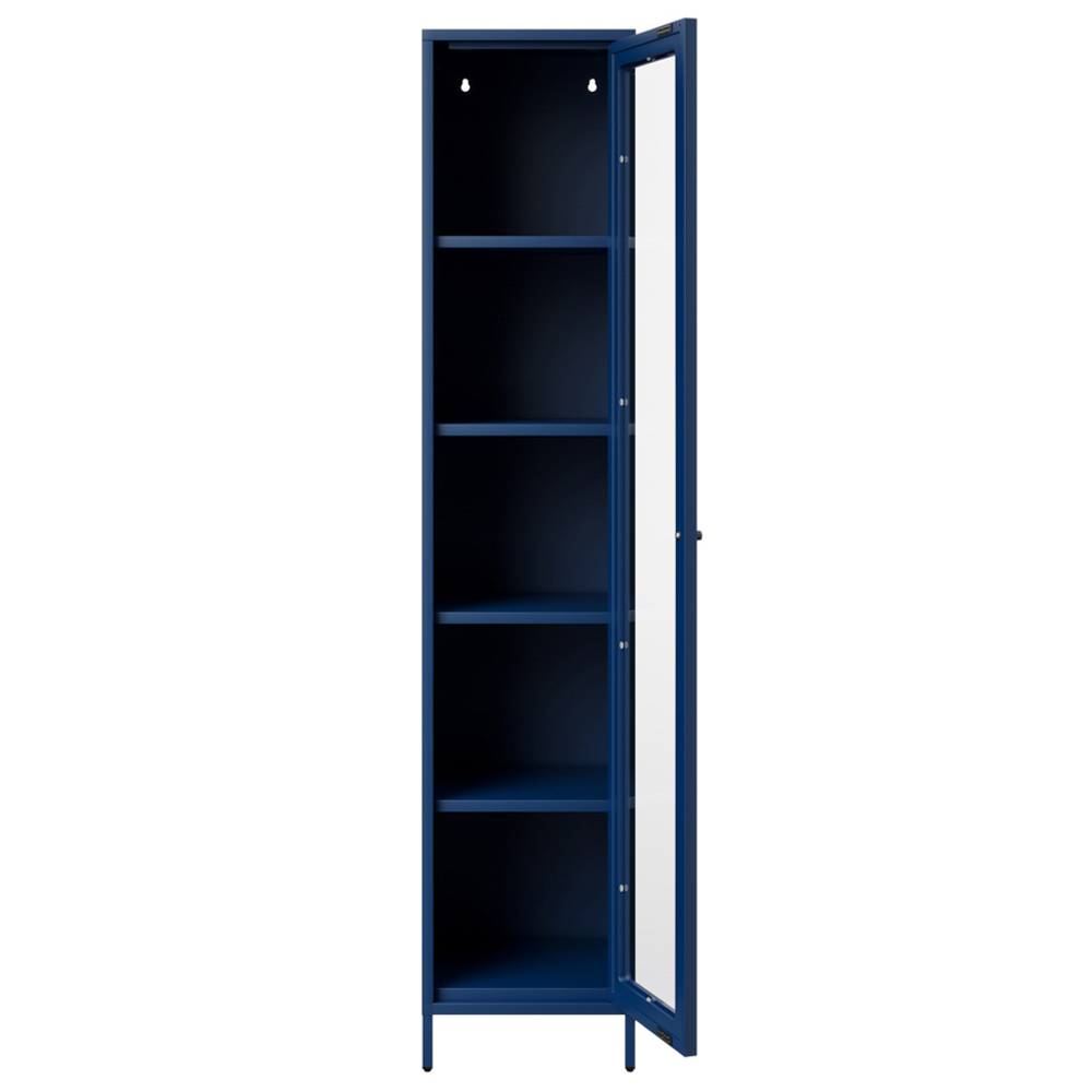 Armentia Steel Display Cabinet With 1 Glass Door - Blue