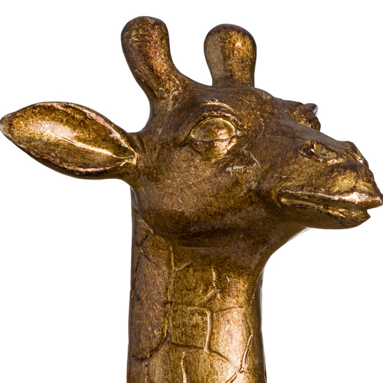 Arminian Giraffe Table Lamp In Antique Gold With Orange Shade_4