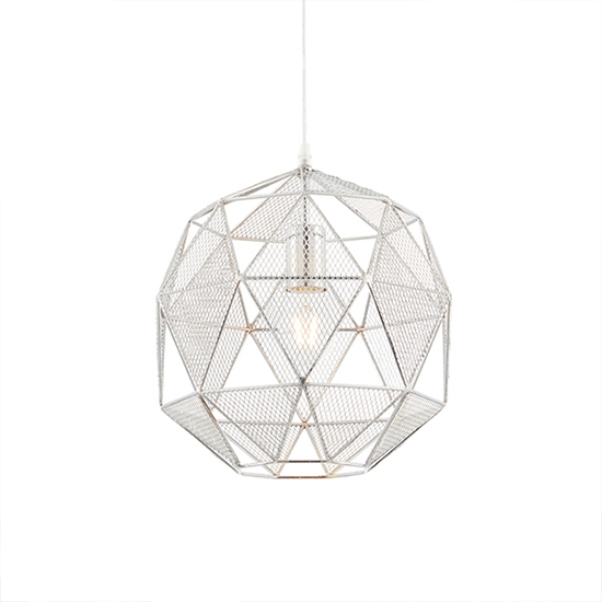 Armour Steel Ceiling Pendant Light In Chrome