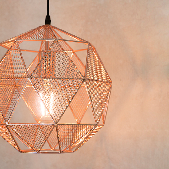 Armour Steel Ceiling Pendant Light In Copper_3
