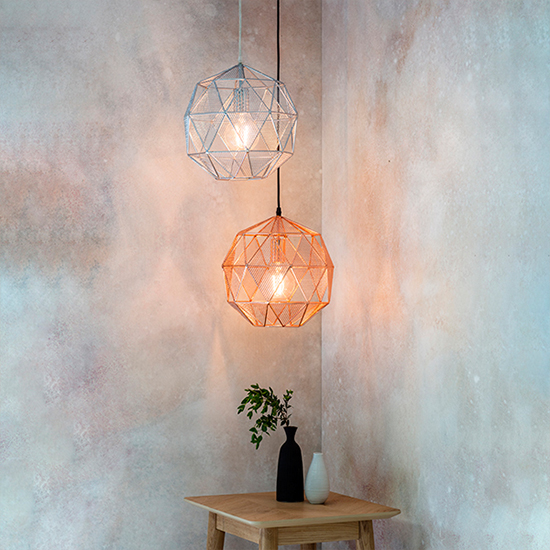 Armour Steel Ceiling Pendant Light In Copper_4