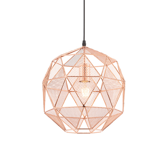 Photo of Armour steel ceiling pendant light in copper