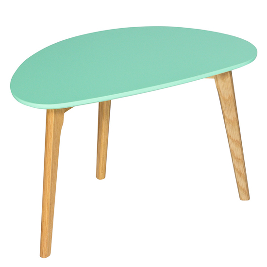 Armscote Wooden Coffee Table In Aqua With Solid Oak Legs Furniture in