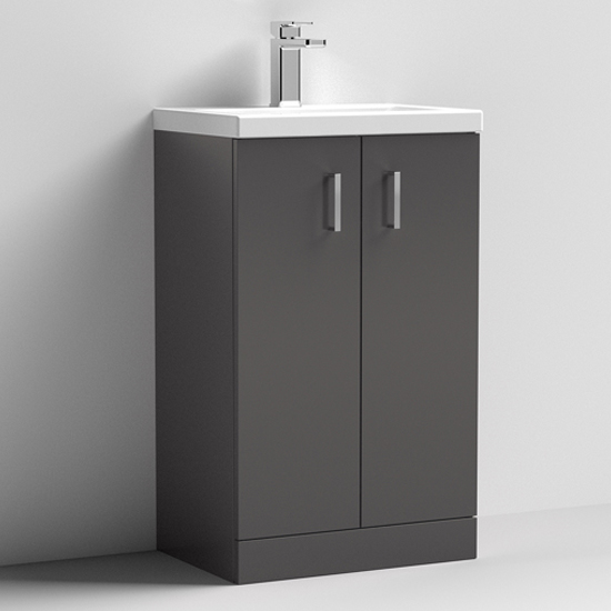 Read more about Arna 50cm vanity unit with ceramic basin in gloss grey