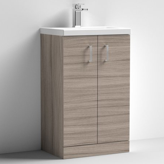 Read more about Arna 50cm vanity unit with polymarble basin in driftwood