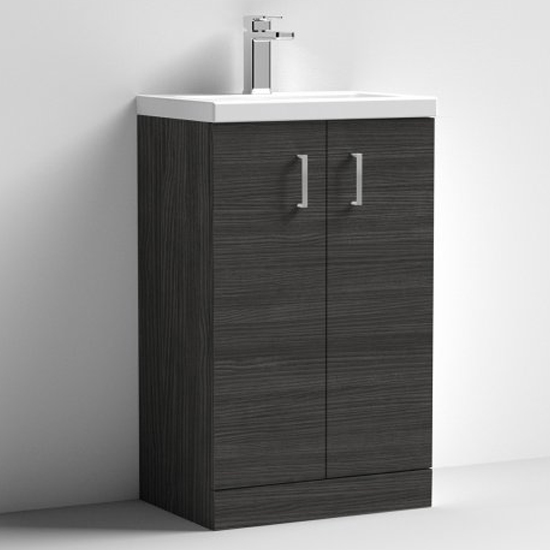 Product photograph of Arna 50cm Vanity Unit With Polymarble Basin In Hacienda Black from Furniture in Fashion