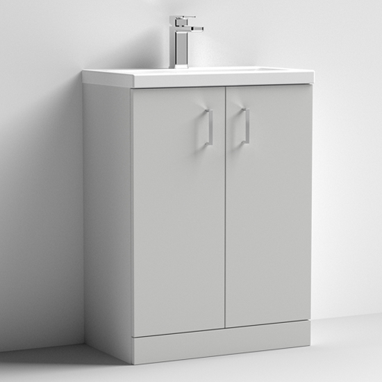 Read more about Arna 60cm vanity unit with ceramic basin in gloss grey mist