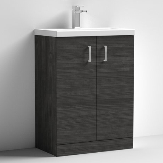 Product photograph of Arna 60cm Vanity Unit With Ceramic Basin In Hacienda Black from Furniture in Fashion