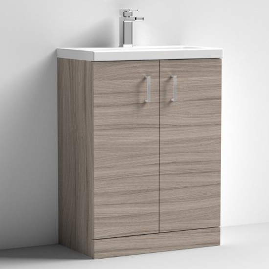 Read more about Arna 60cm vanity unit with polymarble basin in driftwood