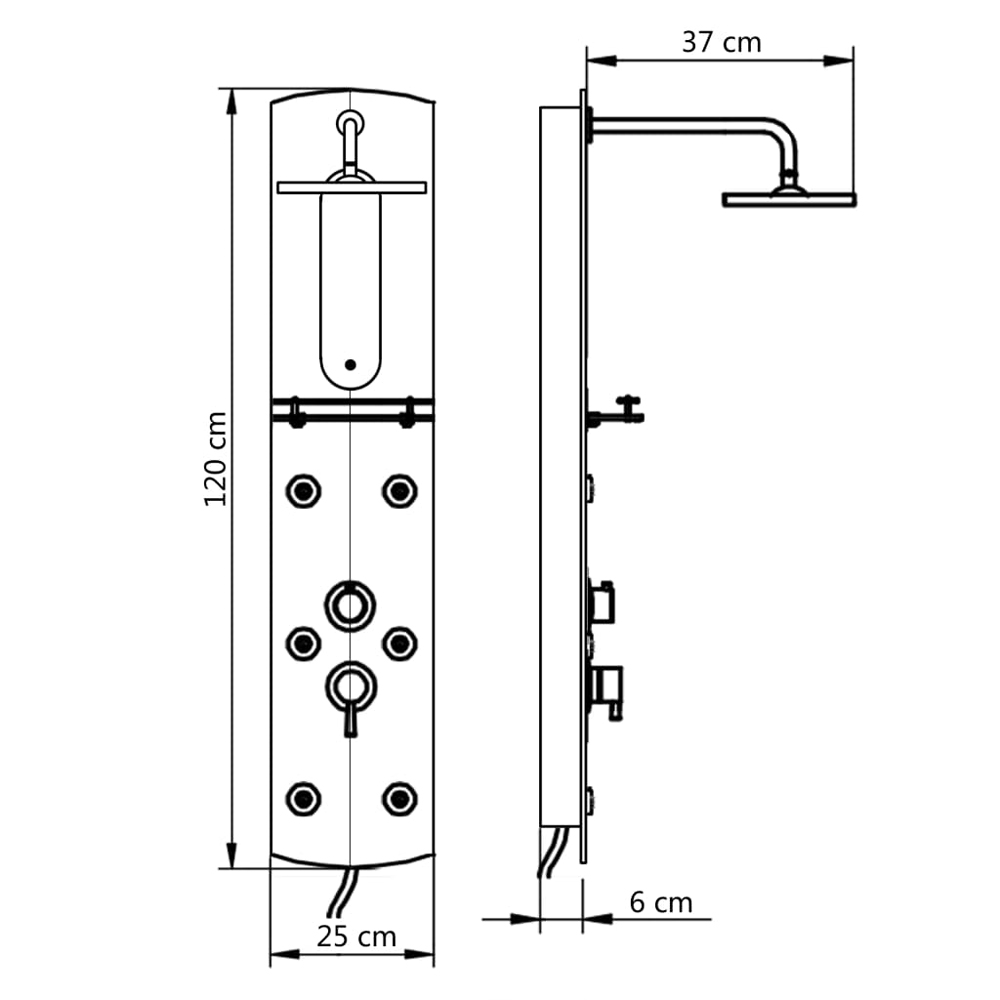 Arnhem 3 Modes Shower Panel System With Shower Kit 1200mm Height - Silver