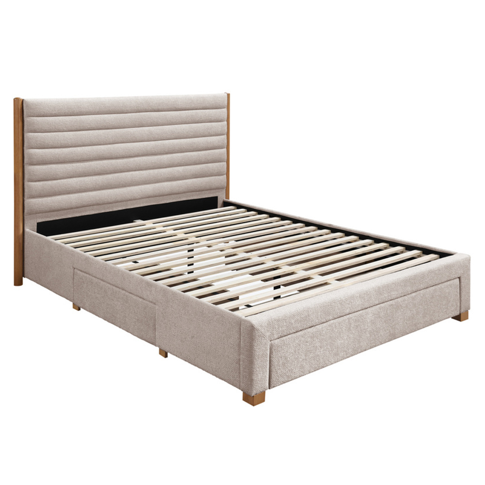 Arnhem Velvet King Size Bed With 3 Drawers In Grey