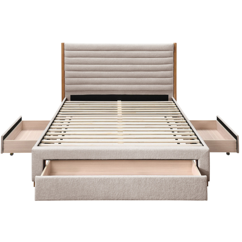 Arnhem Velvet King Size Bed With 3 Drawers In Grey