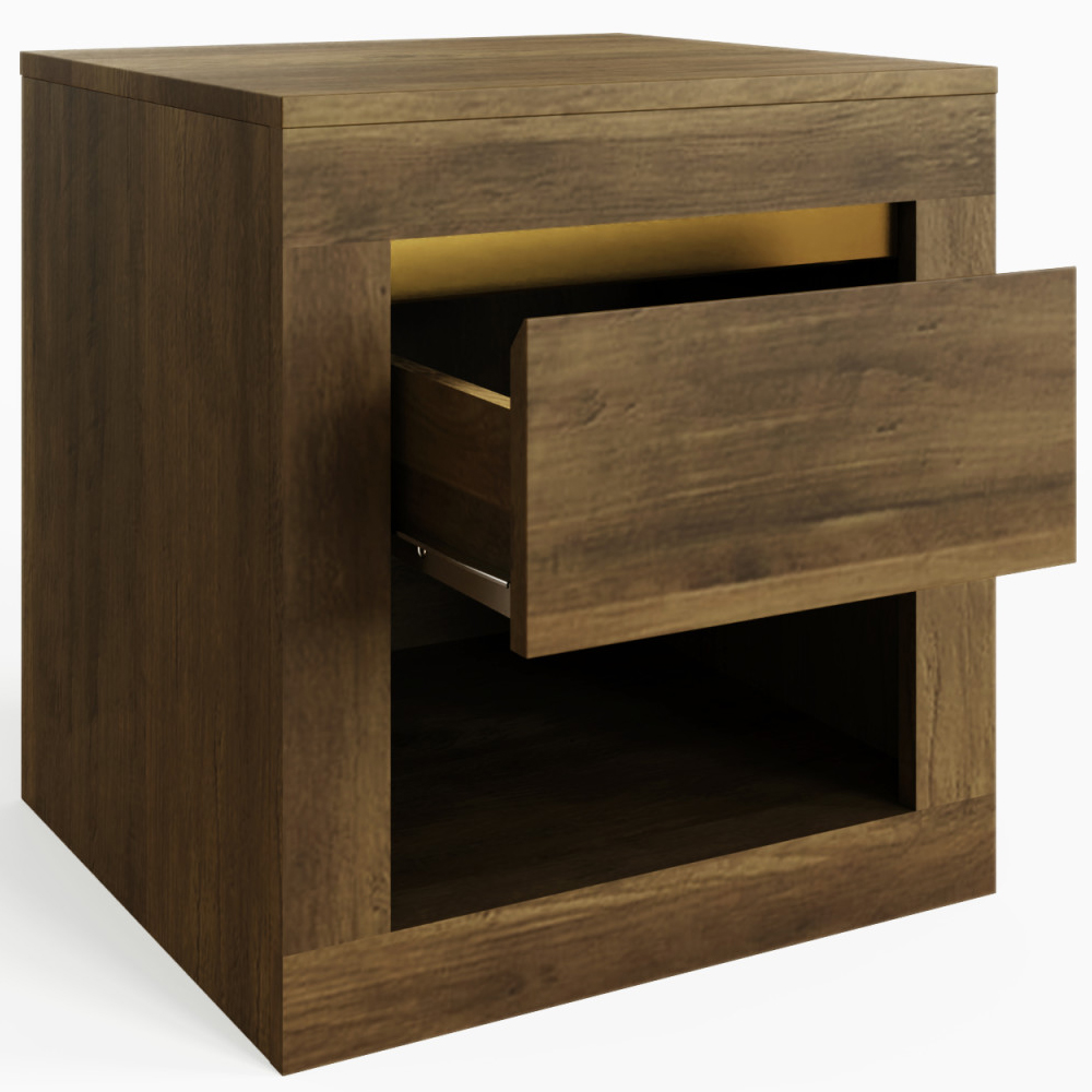 Arnhem Wooden Lamp Table With 1 Drawer - Knotty Oak