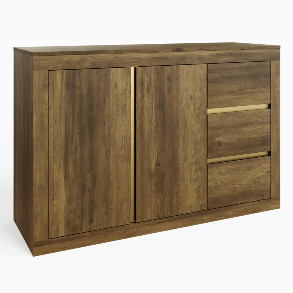 Arnhem Wooden Sideboard With 2 Drawers 2 Doors - Knotty Oak